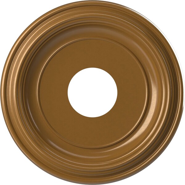 Ekena Millwork Traditional PVC Medallion (Canopies up to 7 1/2"), 13"OD x 3 1/2"ID x 1 1/4"P, Metallic Vintage Gold CMP13TRDVG - main
